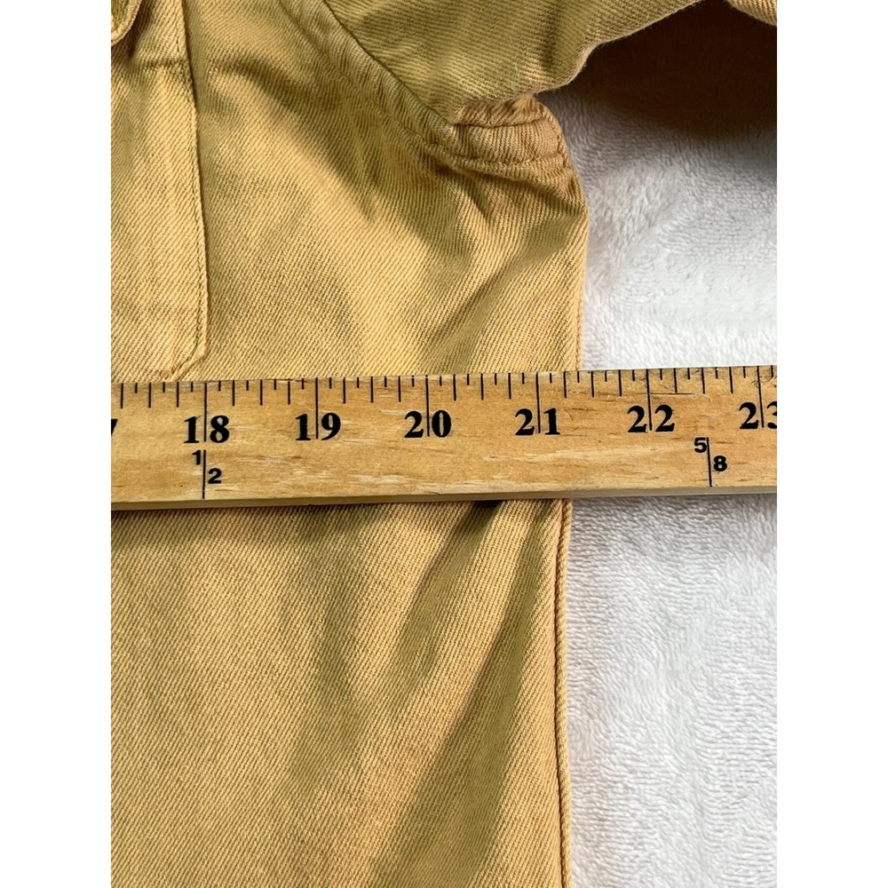 LEVI'S Mens M Shirt Button Front Cotton Hemp Soft Yellow Long Sleeve Pockets - Picture 5 of 12